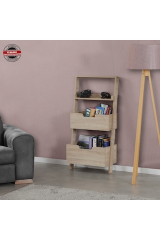 Pasifichome Low Oyuncak Montessori Raflı Kitaplık&Oyuncak Dolabı Açık Meşe
