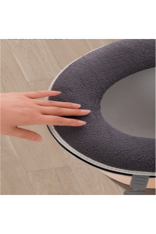 Honmex Gri Ev Tipi Kalınlaşmış Su Geçirmez Evrensel Tuvalet Koltuk Battaniyesi Basit Desenli Tuvalet Koltuk Örtüsü Mavi