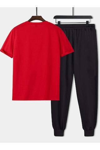 Unisex I'm Looking At You 2'li Eşofman Takımı Kırmızı Siyah