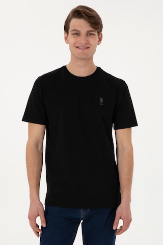U.S. Polo Assn. Erkek Regular Fit Bisiklet Yaka Siyah Tişört 50299544-VR046