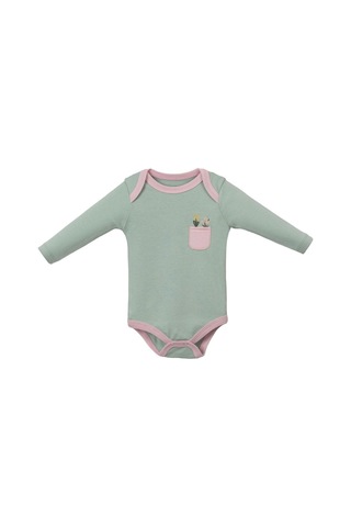 Ördekli Uzun Kol Body Set Pembe