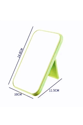 Orman Yeşili Renk Kare Masaüstü Ayna 15x10cm Yeşil