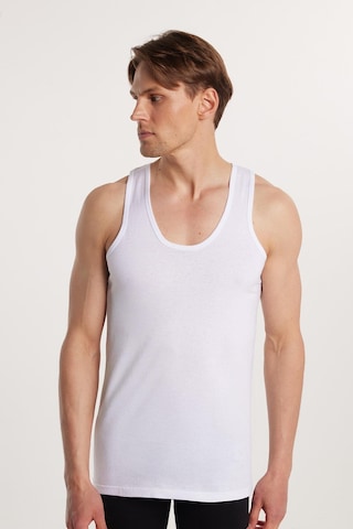 3 Adet Compact Penye Beyaz Erkek Atlet %100 Pamuk Standart Fit Normal Kesim 3'lü Paket-33116 Beyaz