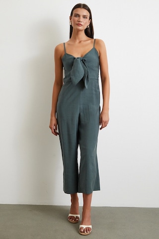 Fiyonklu Askılı Tulum Yeşil Yeşil