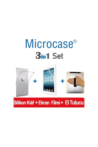 Apple Uyumlu iPad 9.7" 2017 Tablet Silikon Kilif + Ekran Filmi + El Tutucu Set 241752745