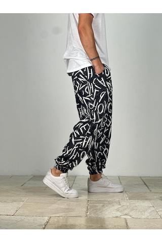 Cocopelli Siyah Beyaz Grafiti Desenli Jogger Coc1974 Siyah