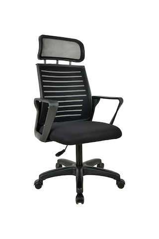 Mobilyakeyfi Bürocci Likya Plastik Ayaklı Çalışma Koltuğu-Siyah File-2284B0541