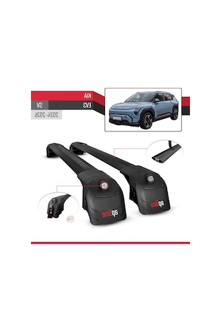 Siyah 2 Adet Araç Tavan Barı, 2024-2025 Kia Ev3 Uyumlu 0.5 KG