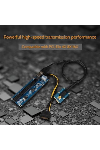 Xurunkeji Mini Pcıe - Pcıe X16 Grafik Kartı Genişletme Kartı Yükseltici Kart Pcı Express Genişletme Kartı Adaptörü Genişletme Kablosu
