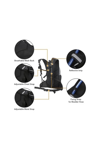 Hidrasyon Sırt Çantası, 8l Yüksek Görünürlük Yansıtıcı Bisiklet Hidrasyon Sırt Çantası Açık Hava Sporları Yürüyüş Yürüyüş Sırt Çantası Seyahat Gündüzü Omuz Çantası Altın