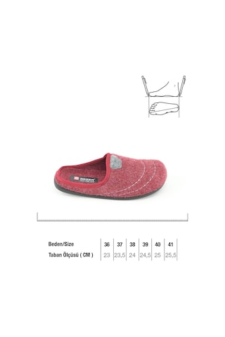 Gezer Kadın Kışlık Ev Bahçe Çıkarılabilir İç Taban Terlik Gt1kzm.14783.02.0ı7.0c Bordo
