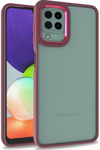 Zore Galaxy Uyumlu M32 Kılıf Msra Flora Kapak - Kırmızı Kırmızı