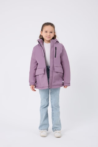 Spor Kız Çocuk Kürklü Su Ve Rüzgar Geçirmez Kapüşonlu 3 Mont Parka-121 Lila