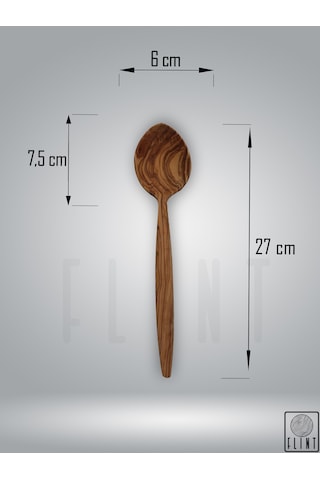 Zeytin Ağacı Ahşap Kaşık El Yapımı 27 cm Mutfak Yemek ve Servis Kaşığı