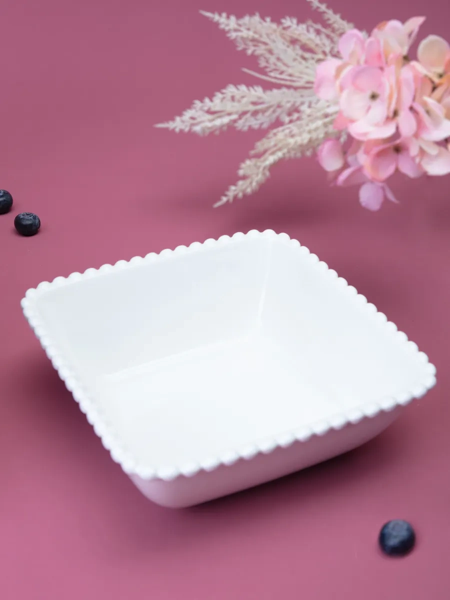 Lefard Kare Salata Kasesi Pearl 1200 Ml Porselen 250621475 Beyaz