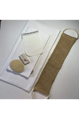 %100 Keten 6'lı Banyo Hamam Seti