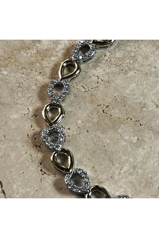 Vıp Seri Damla Zirkon Bileklik Gold