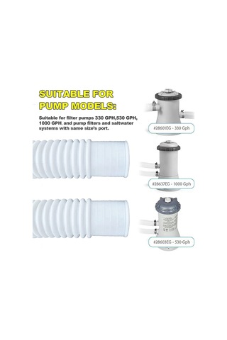 Havuz Hortumları, Intex Pompa Modeli 607, 637 İçin 6 Metal Kelepçe İle Birlikte