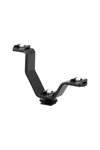Dslr için V Bracket Üç Girişli Flaş- Led- Mikrofon Tutucu Ufak