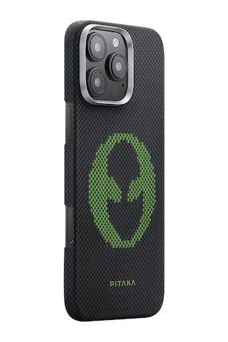 Apple Uyumlu iPhone 16 Pro Max Kılıf Magsafeli Lumintex Teknoloji Fosforlu Aramid Fiber Pitaka Aries Serisi Alien