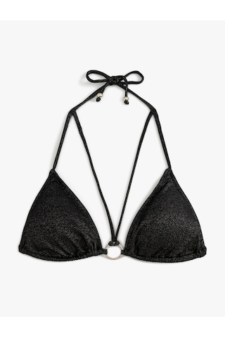 Koton Halka Detaylı Üçgen İpli Bikini Üstü Siyah 4sak10055mm