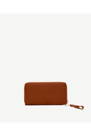 Yargıcı Dokulu Fermuarlı Büyük Cüzdan 26ykcz8027x 057 Taba