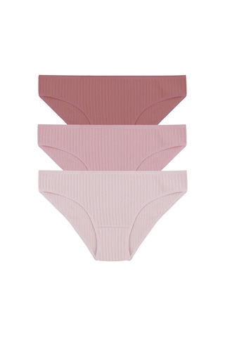 Kadın 3'lü Ajur Slip 11058 Ten - Kahverengi