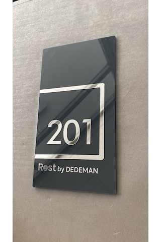 Parlak Antrasit Serisi Özelleştirilebilir Kapı Numarası