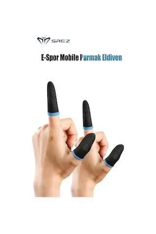 Pubg Parmaklık Eldiveni 2 Çift 4 Adet E-spor Mobile Parmak Eldiven Ultra Hassasiyet Mavi