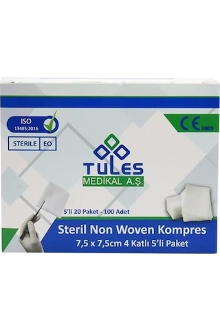 Tules - Steril Non Woven Kompress 7,5cm X 7,5cm 4 Kat 5li 10 Paket Tules - Steril Non Woven Kompress 7,5cm X 7,5cm 4 Kat 5li 10 Paket