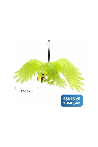 Delux Serisi Hediyelik Eşya Asma Süs Esnek Figür Asılabilir Lateks Kartal Dekor Süsü Yeşil 17-18 Cm