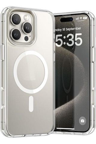 Apple Uyumlu Adige iPhone 16 Pro Max Uyumlu Kılıf Sert Mika Magsafe Kablosuz Şarj Özellikli Sararma Yapmaz -