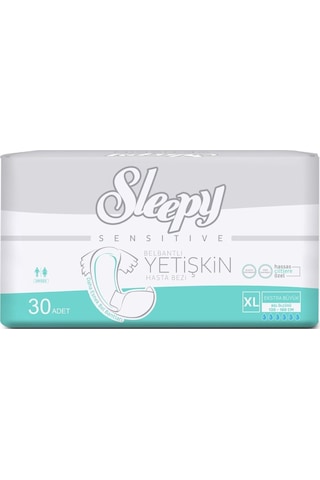 Sleepy Sensitive Antibakteriyel Süper Yetişkin Hasta Bezi Xlarge 30 Adet