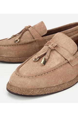 Hotiç Kadın Süet Deri Vizon Tokalı Günlük Loafer 01ayh325070a450 01ayh325070a450