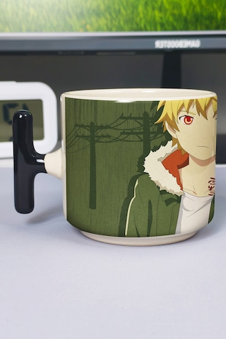 Noragami Anime Baskılı Seramik Lüks Kupa 1 Adet T Şeklinde Özel Siyah Kulp Dalga Kulp V5t Çok Renkli