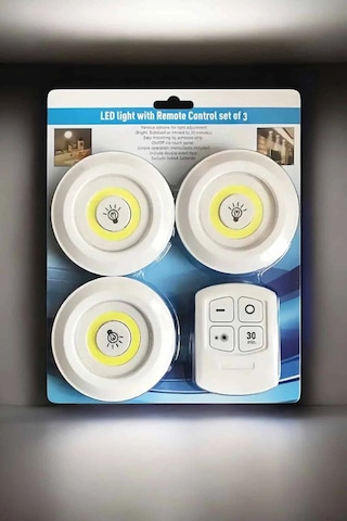 Mey İthalat Mutfak Dolap Altı Işığı Uzaktan Kumandalı Yapışkanlı Kablosuz Pilli 03311320