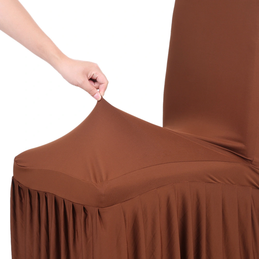 Geeksen Kahverengi Pleyli Etkili Meme İpek Sandalye Örtüsü - Ev, Otel, Restoran, Düğün, Banket İçin Esnek, Temizlenmesi Kolay Dekoratif Koltuk Kılıfı Çok Renkli