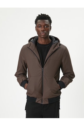 Koton Mevsimlik Ceket Slim Fit Fermuarlı Kahverengi 5wam20067hw Kahve Kahverengi