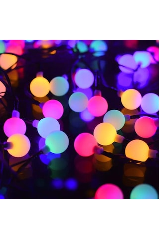 Mighty Güneş Enerjili 5 Metre 20 Led Rgb Işik Bahçe Teras Parti B