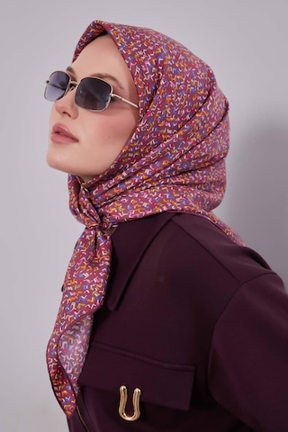 Levidor Mini Yazı Detayi Twill İpek Eşarp-0926 Pembe