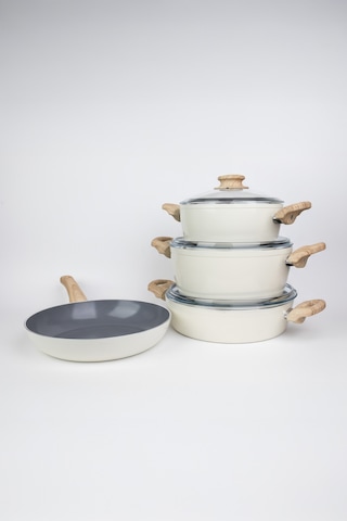 Masterchef Kristal 7 Parça Seramik Set Bej