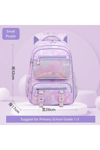 İlkokul Okul Öğrenci Çantası Mor Okul Sırt Çantası Kızlar İçin Açık Vizon
