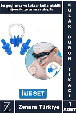 Yüksek Kaliteli Silikon Su Geçirmez Gürültü Önleyen Yıkanabilir Deniz Havuz Kulak Burun Tıkayıcı Set Çok Renkli