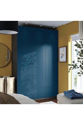 Ikea Koyu Gri Geniş Kapaklı Gardırop 150x60x236 Cm