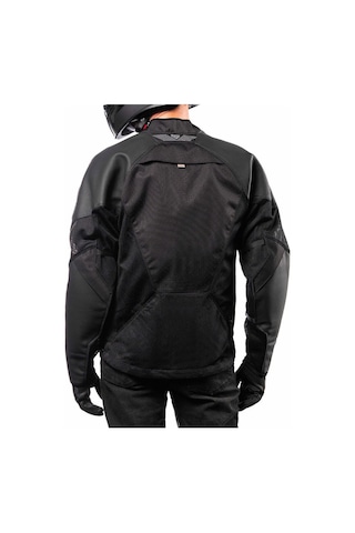 Icon Mesh Af Lthr Korumalı File Motosiklet Montu Siyah Siyah