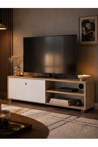 İda Tv Ünitesi Tv Sehpası Beyaz - Çam