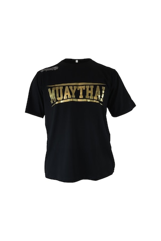 Dragondo Tx8522 Muaythai Tişört Gold Baskılı Muay Thai Tişört Siyah