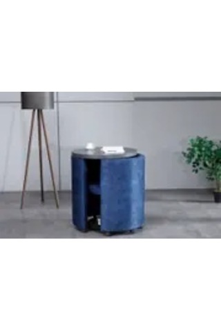 Marvel Tezgahlı Depolama Alanlı Tekerlekli Nubuk Kumaş Puf - Bench