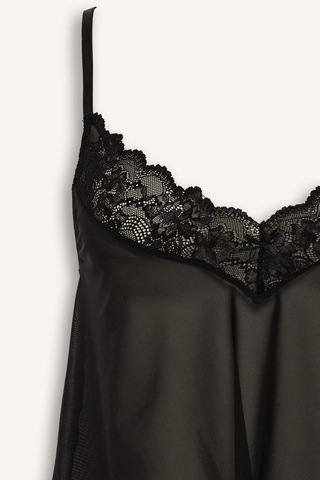 Defacto Regular Fit Dantel Detaylı İnce Askılı Tül Üst-fall İn Love G1176ax25wnbk81 Siyah-bk81