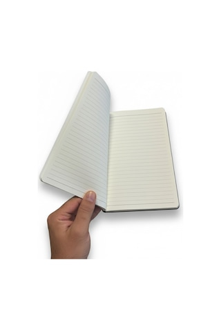 Defter Dayanıklı Lastikli Çizgili Defter Siyah